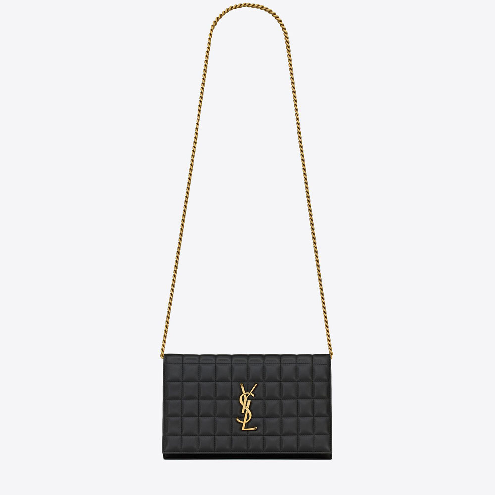 YSL Cassandre Matelasse Carre Chain Wallet In Quilted 743346 AABVP 1000: Image 1