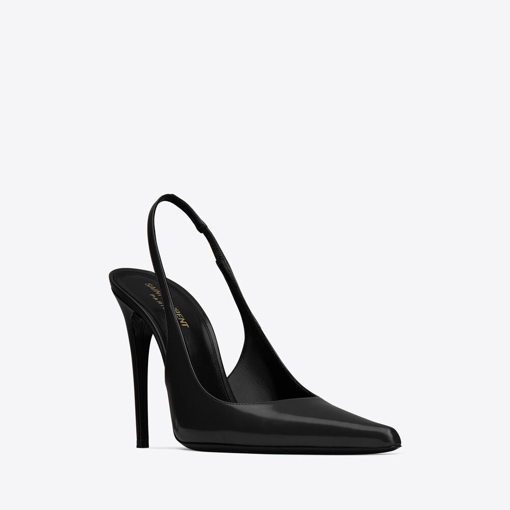 YSL Vendome SLingback Pumps In Glazed Leather 755208 AAAZY 1000: Image 1