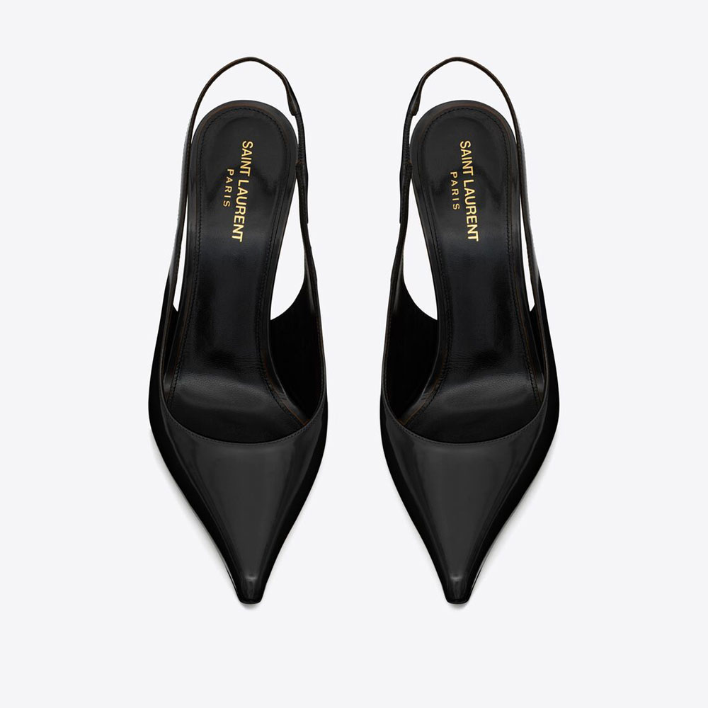 YSL Vendome SLingback Pumps In Glazed Leather 755208 AAAZY 1000: Image 2