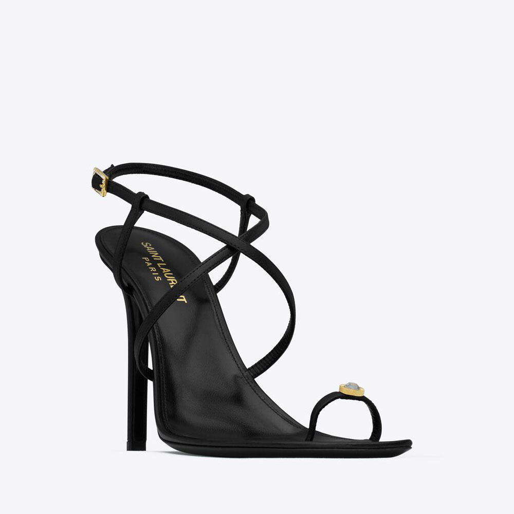 YSL Date Sandals In Smooth Leather 755345 AAAKZ 1000: Image 1