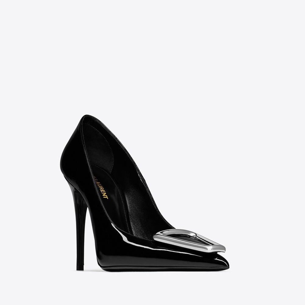 YSL Avenue Pumps In Patent Leather 756048 1TVNN 1000: Image 1