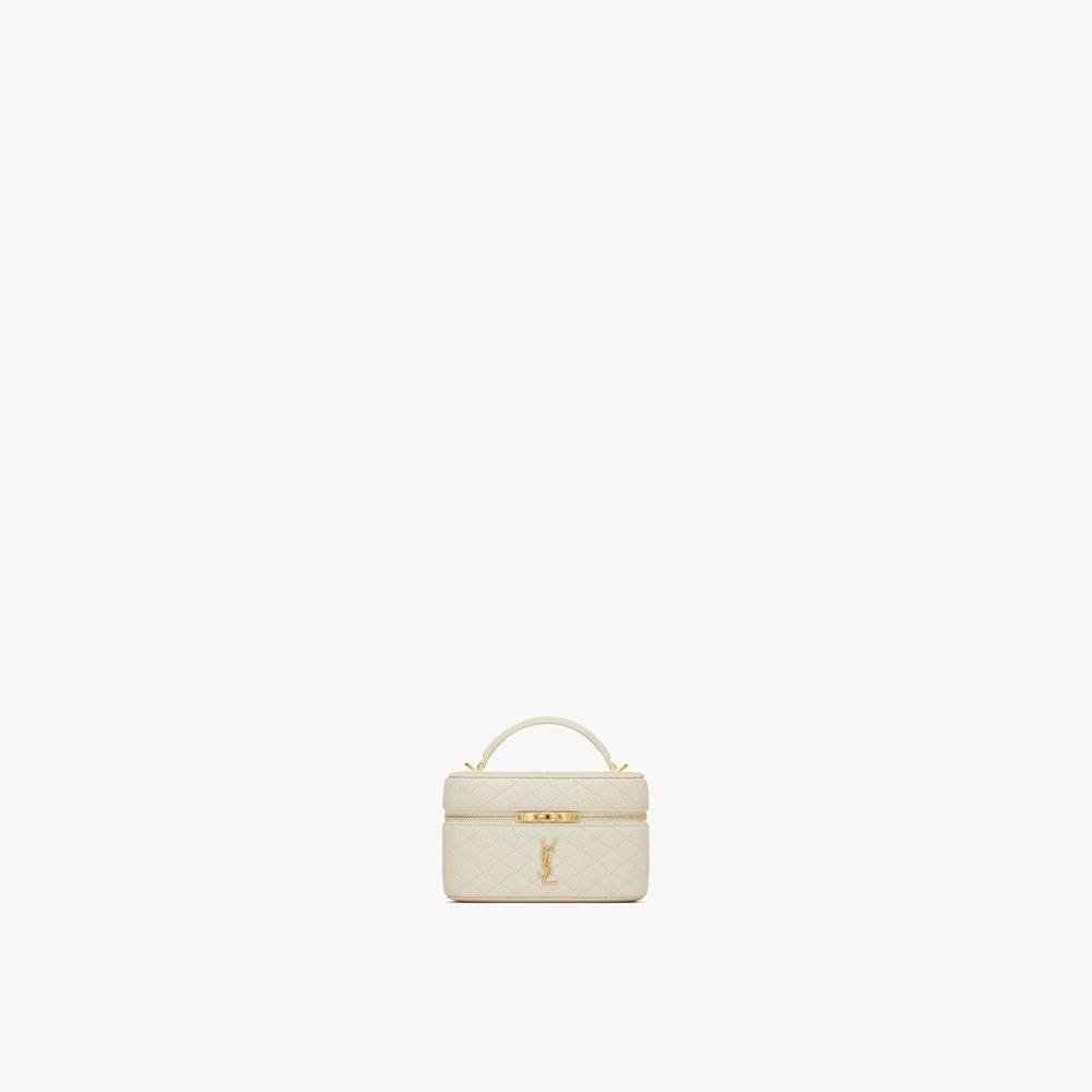 YSL Gaby Vanity Bag In Lambskin in Blanc Vintage 766731 1EL07 9207: Image 2