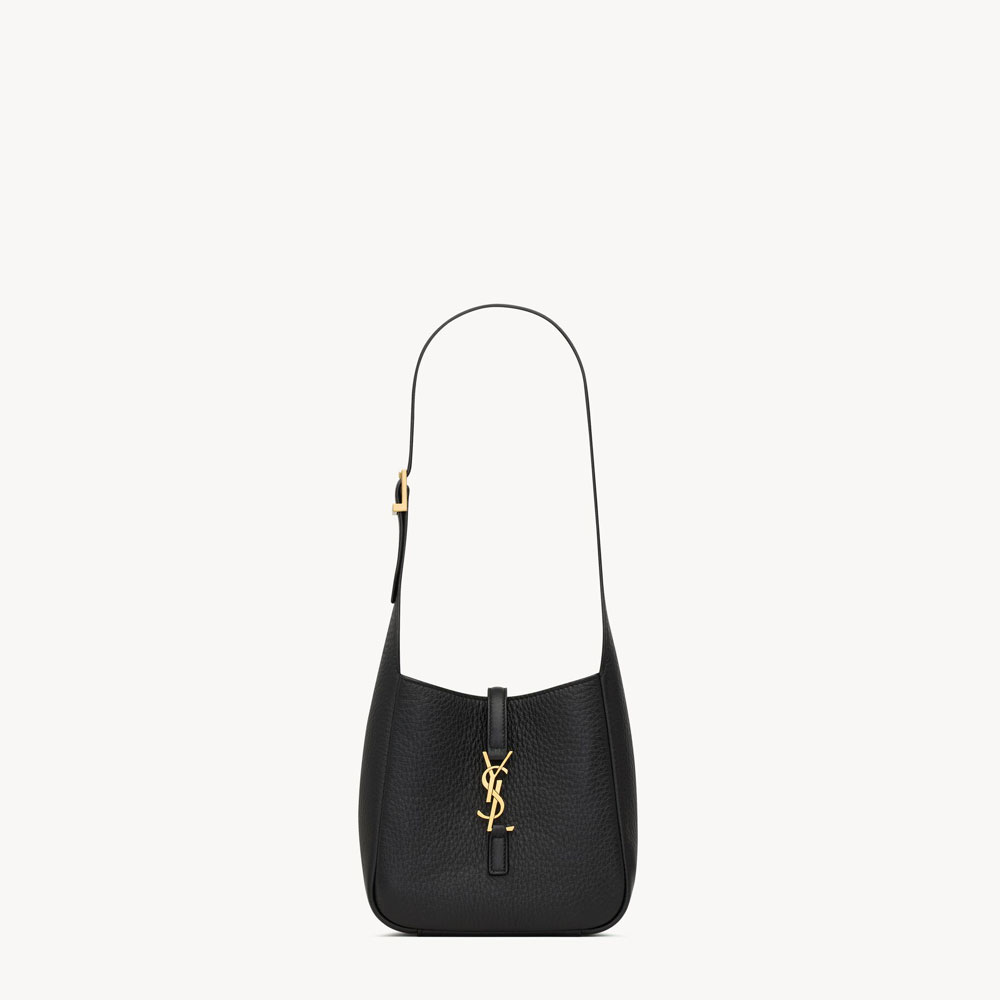 YSL Le 5 A 7 Supple Baby In Grained Leather in Black 809461 AADUU 1000: Image 1