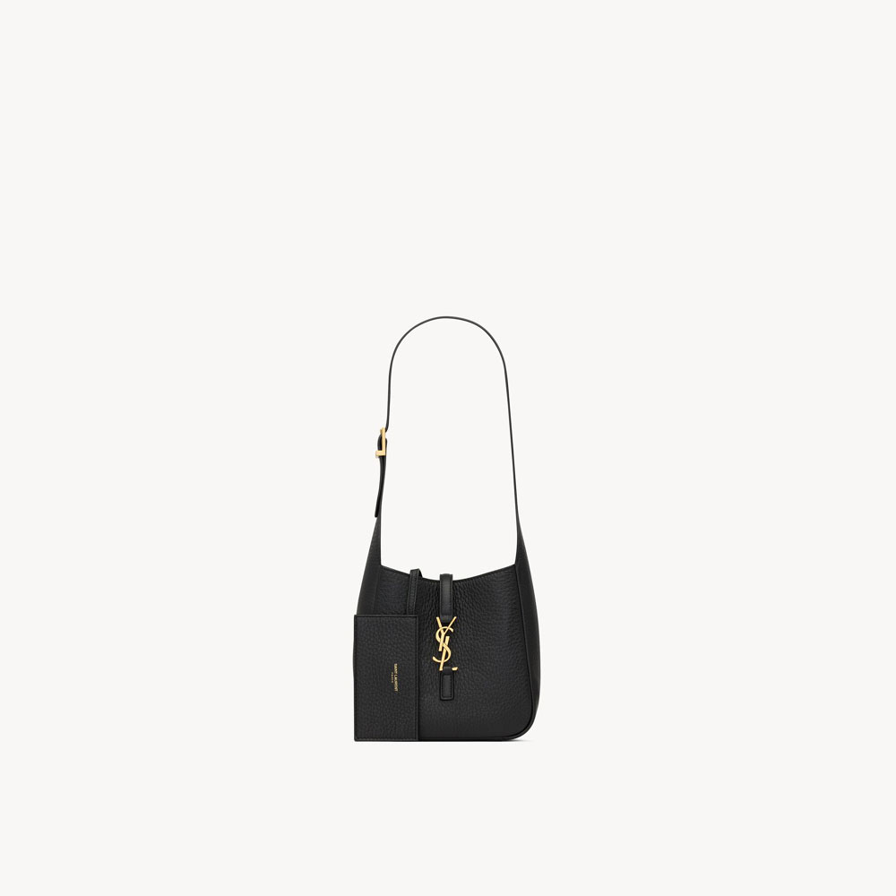 YSL Le 5 A 7 Supple Baby In Grained Leather in Black 809461 AADUU 1000: Image 2