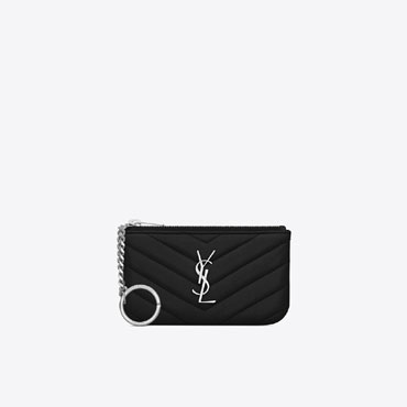 YSL Cassandre Matelasse Key Pouch In Grain De Embossed 438386 CWU02 1000