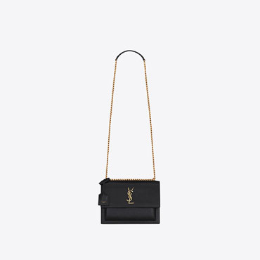 YSL Sunset Medium Chain Bag In Coated Bark Leather 442906 H3Z0W 1000