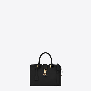 YSL baby monogram Saint Laurent cabas bag in black leather 45285292IQ