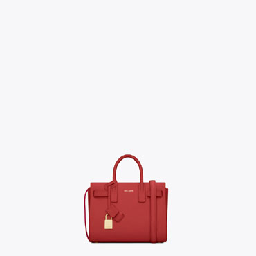 Saint Laurent Classic Nano Sac De Jour Bag In Lipstick Red Leather 45295729PI