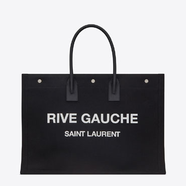 YSL Rive Gauche Tote Bag In Linen And Leather 499290 96N9D 1070