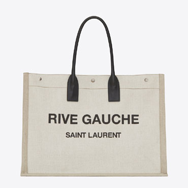 YSL Rive Gauche Tote Bag In Linen And Leather 499290 9J52E 9280