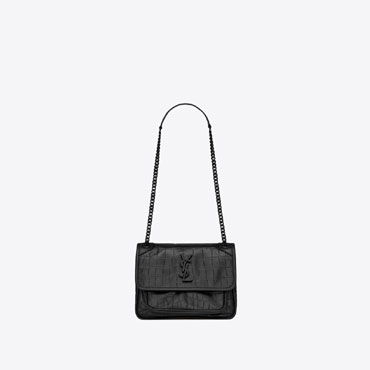 YSL NIKI Baby In Crocodile Embossed Leather 548943 1K00U 1000