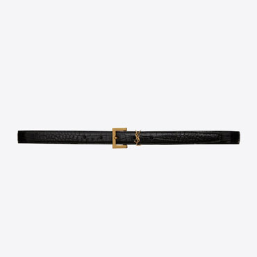 YSL Cassandre Thin Belt Square Buckle 554465 DND0J 1000