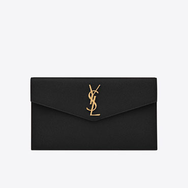 YSL Uptown Pouch In Grain De Poudre Embossed Leather 565739 1GF0J 1000