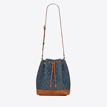 YSL Le Monogram Bucket Bag In Denim And Suede 568606 2NF2W 4285