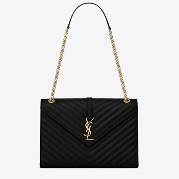 YSL Envelope Large Bag In Quilted Embossed Leather 600166 BOW01 1000