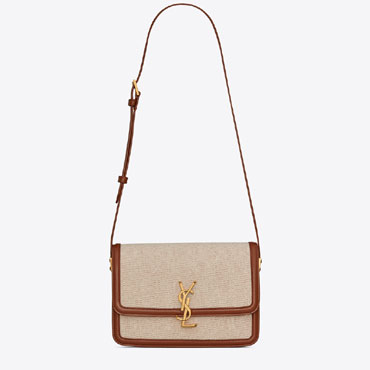 YSL Solferino Medium Satchel In Cotton Canvas 634305 HZD1W 9380