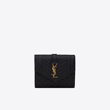 YSL Envelope Compact Tri Fold Wallet In Mix Matelasse 651028 BOW91 1000