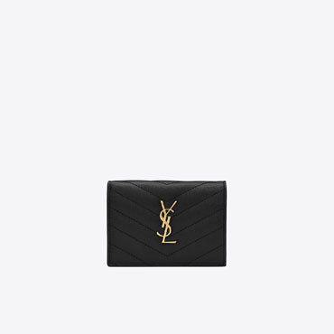 YSL Cassandre Matelasse Flap Card Case In Grain De Poudre 668290 BOWA1 1000