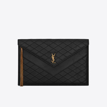 YSL Gaby Double-Flap Chain Pouch In Lambskin 685596 1EL07 1000