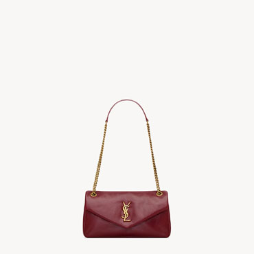 YSL Calypso Small In Shiny Leather in Rubis 734153 AADRE 6688