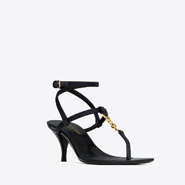 YSL Cassandra Sandals In Silk Satin 742458 9QNKK 4035