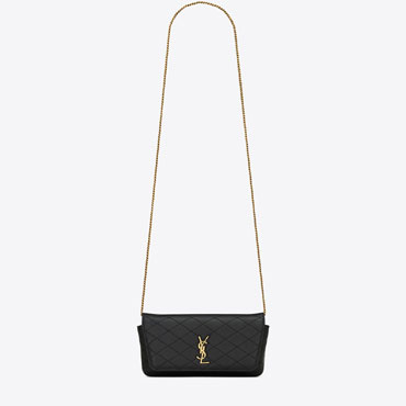 YSL Gaby Phone Holder In Quilted Leather 742579 1EL07 1000