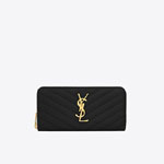 YSL Cassandre Matelasse Zip Around Wallet De Poudre 358094 BOW01 1000