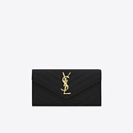 YSL Cassandre Matelasse Large Flap Wallet De Poudre 372264 BOW01 1000