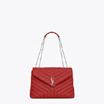 Saint Laurent Medium Loulou Chain Bag In Lipstick Red 45336019WK