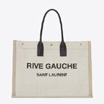 YSL Rive Gauche Tote Bag In Linen And Leather 499290 9J52E 9280