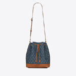 YSL Le Monogram Bucket Bag In Denim And Suede 568606 2NF2W 4285