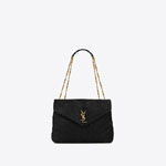 YSL Loulou Medium Chain Bag In Y -Quilted Suede 574946 1U867 1000