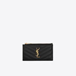 YSL Cassandre Matelasse Zipped Fragments Card Case 607915 BOW01 1000