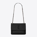 YSL Niki Baby In Crinkled Vintage Leather 633160 0EN04 1000