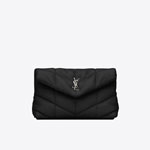 YSL Puffer Small Pouch In Quilted Lambskin 650880 1EL00 1000