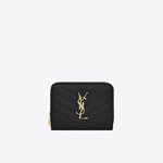 YSL Cassandre Matelasse Compact Zip Around Wallet 668288 BOW01 1000