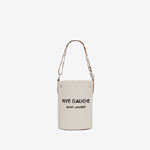 YSL Rive Gauche Bucket Bag In Linen 669299 FAABK 9053