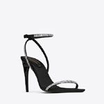 YSL Georgia Sandals In Crepe Satin With Rhinestones 720656 1UUAC 1067