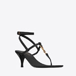 YSL Cassandra Sandals In Smooth Leather 731606 DWETT 1000