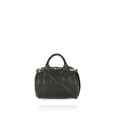 Alexander Wang rockie in pebbled black with rhodium 205326