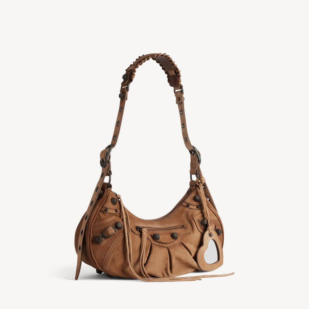 Balenciaga Le Cagole Shoulder Bag Small in Camel 671307 2AB2A 2533: Image 2