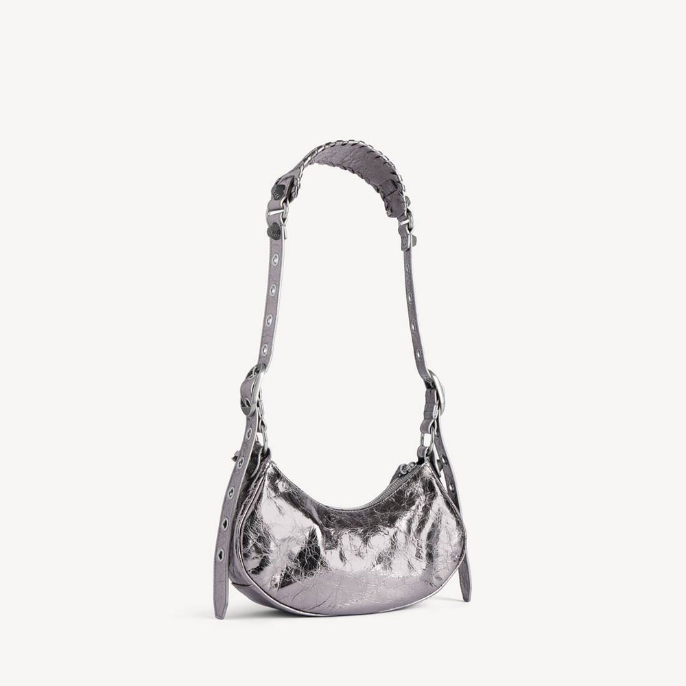 Balenciaga Le Cagole Shoulder Bag Xs in Silver 671309 0GT3Y 8103: Image 3