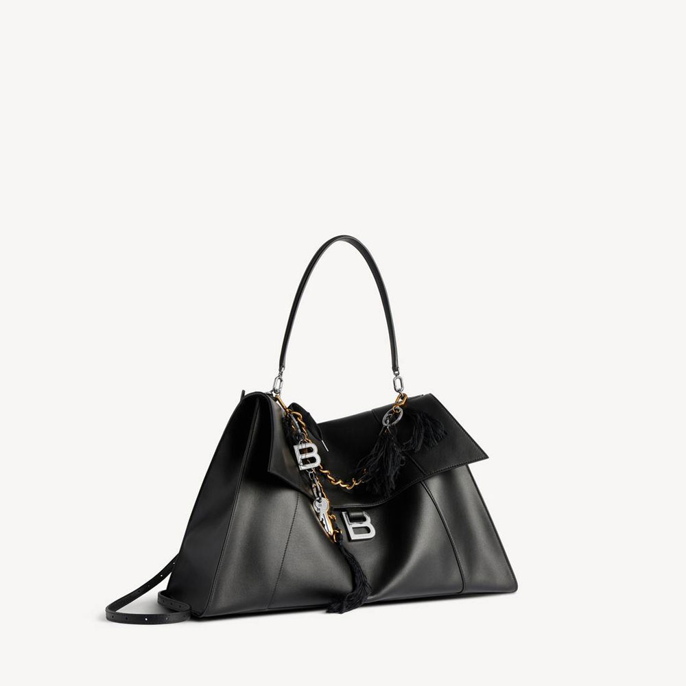 Balenciaga Hourglass Soft Handbag Large in Black 810732 2ABLW 1000: Image 2