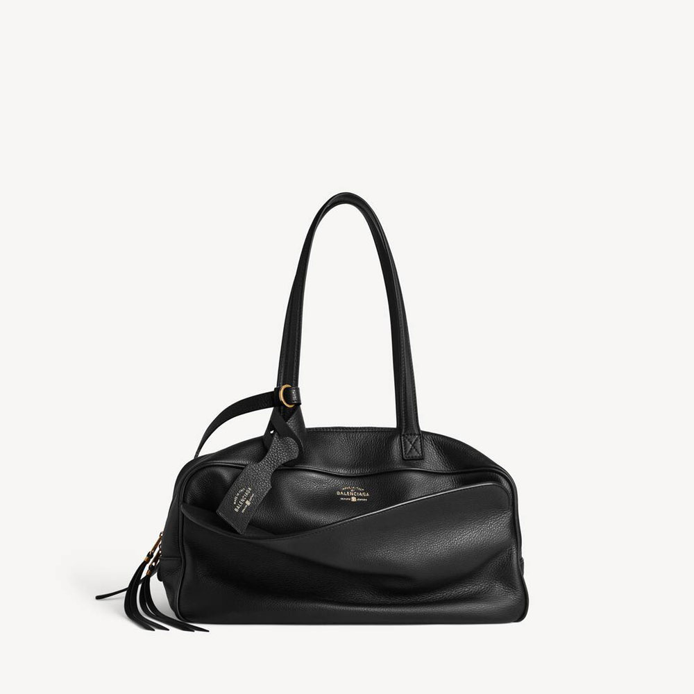 Balenciaga Carrie Bowling Bag Medium in Black 826425 2ABNQ 1000: Image 1