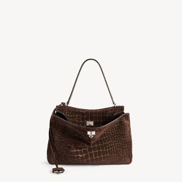 Balenciaga Rodeo Handbag Medium in Dark Brown 789772 2ABFA 2411