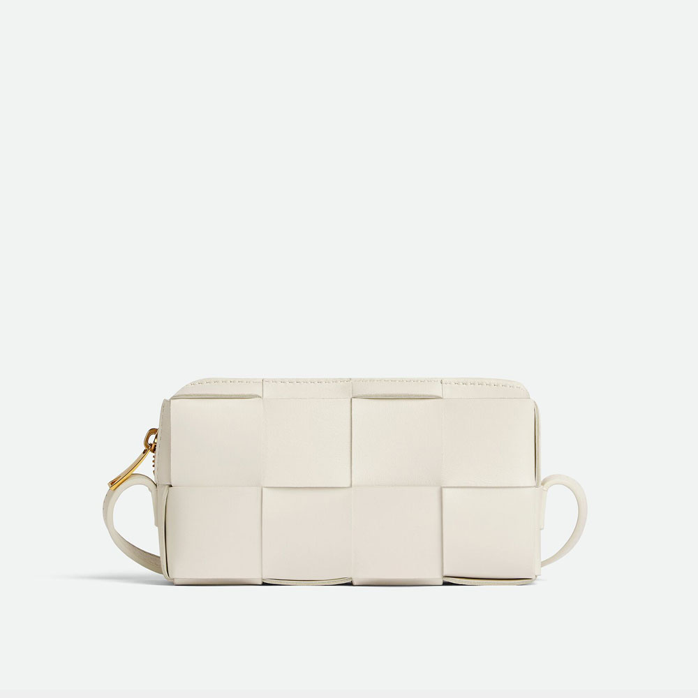 Bottega Veneta Mini Cassette Crossbody Bag White 755031 VCQC 49009: Image 1