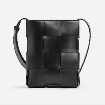 Bottega Veneta Mini Cassette Crossbody Bag Black 729298 VBWD 38803