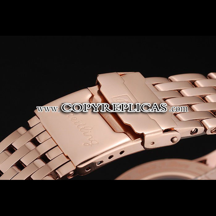 Swiss Breitling Navitimer Black Dial Rose Gold Case Bracelet BL5659: Image 4