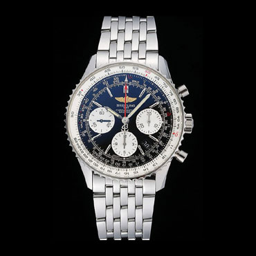 Swiss Breitling Navitimer Black Dial Stainless Steel Bracelet BL5666