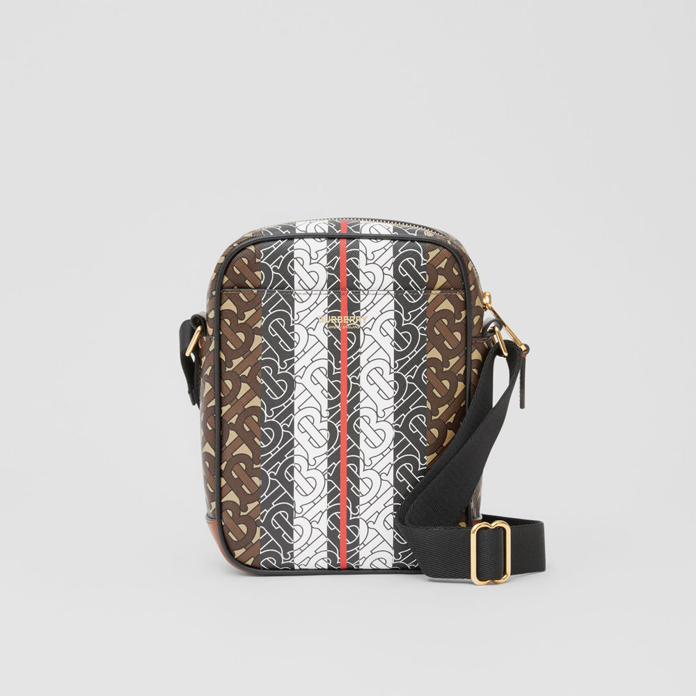 Burberry Monogram Stripe Print E-canvas Crossbody Bag 80235731: Image 1